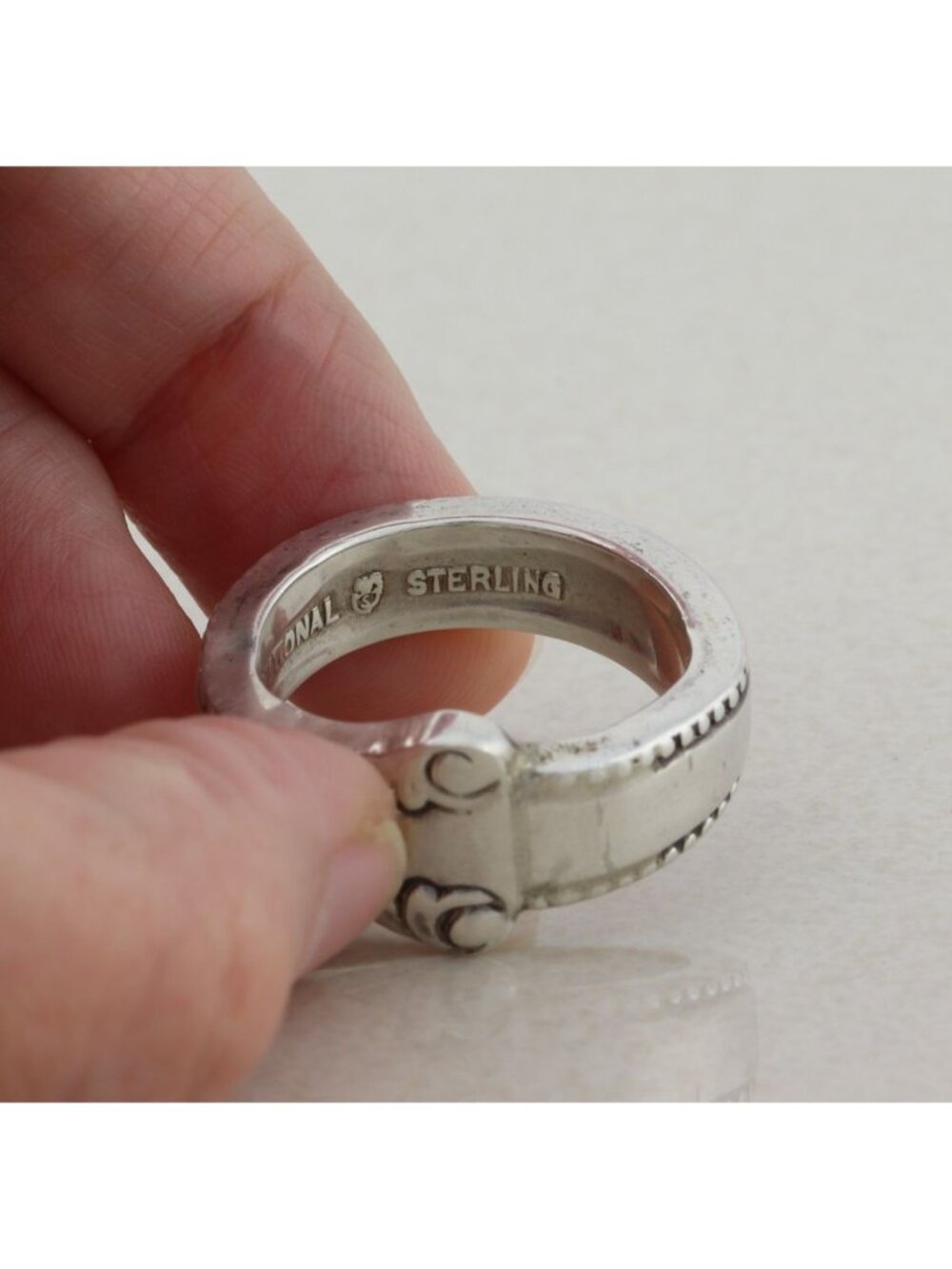 Sterling Silver International Sterling Spoon Ring size 7 3/4 - Picture 7 of 8
